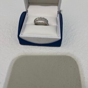 Halo 14K white gold diamond wedding/ promise ring
